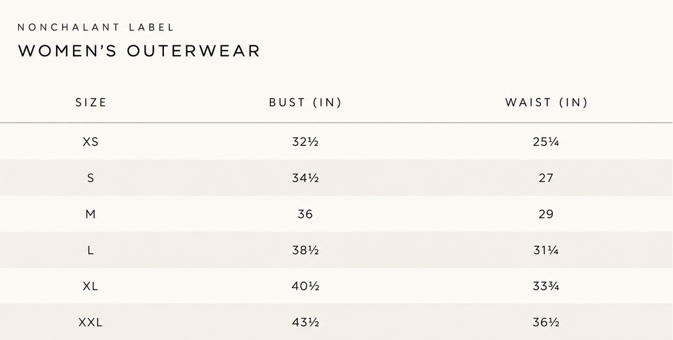 Product size guide