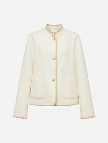 Wool Stand Collar Coat | Beige