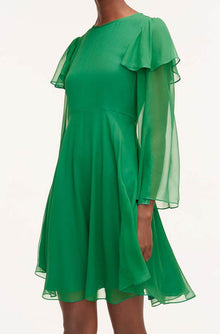 Ruffle Silk Chiffon Dress | Jade