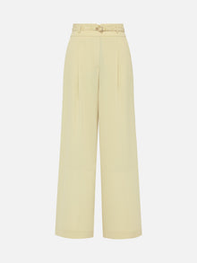 Acetate Commuter Relaxed-Fit Wide-Leg Pants | Green