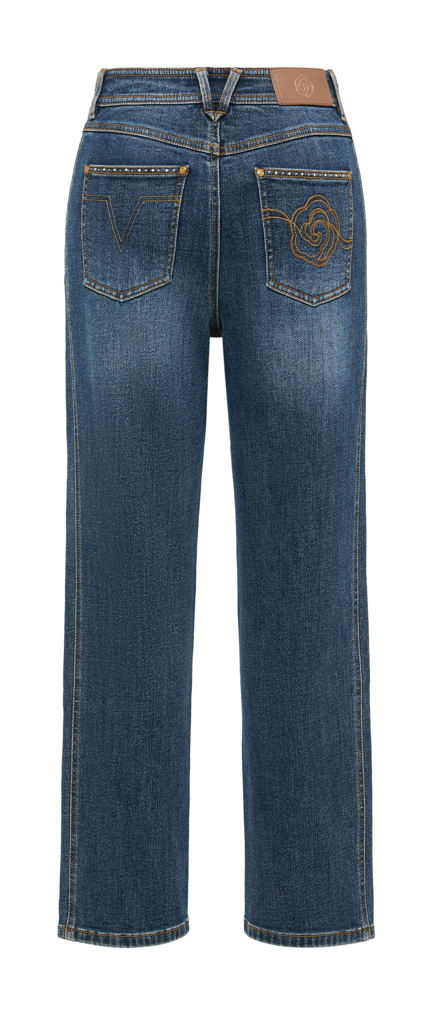 High-Waisted Straight-Leg Jeans | Blue