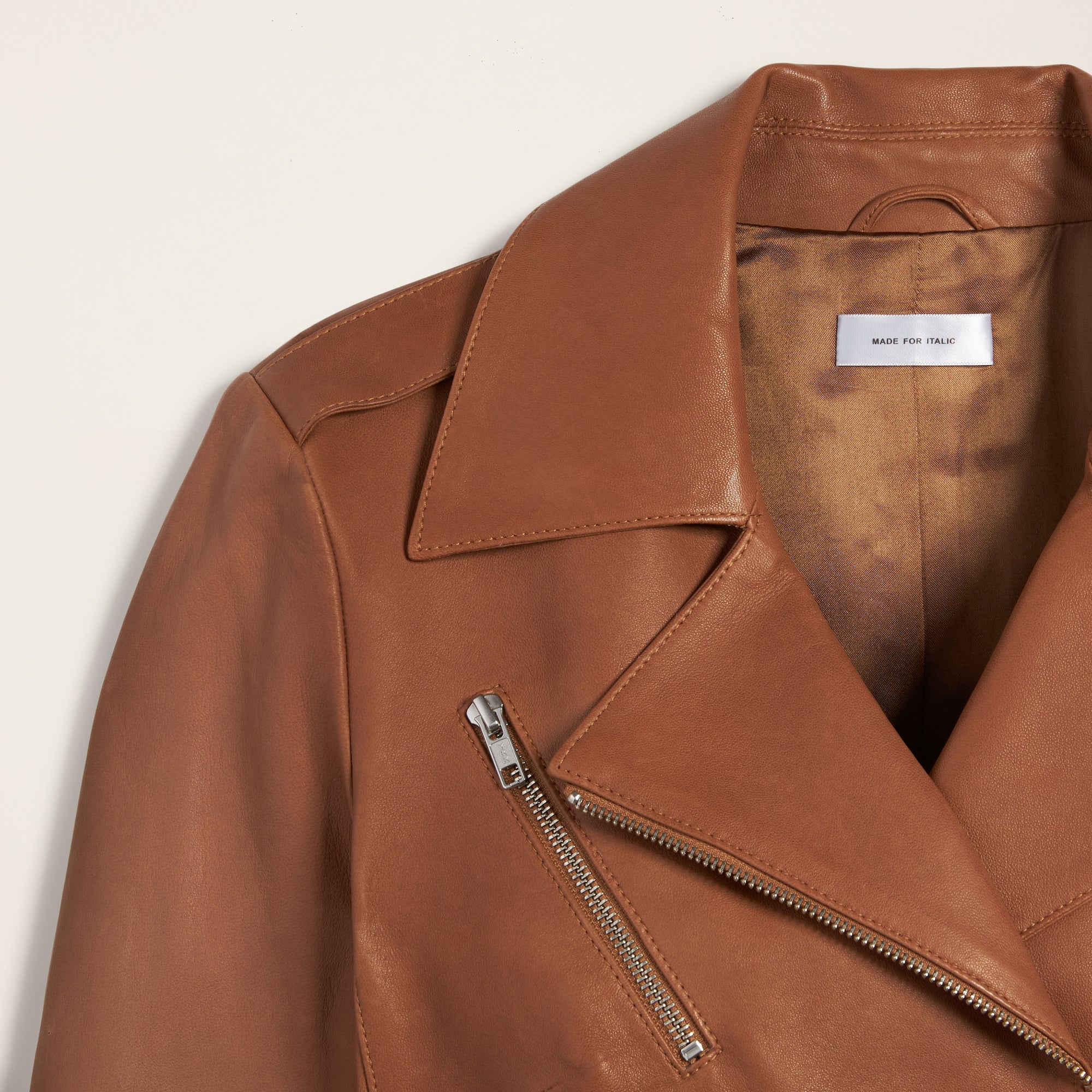 Womens | Lou Lightweight Lambskin Leather Jacket | Cognac