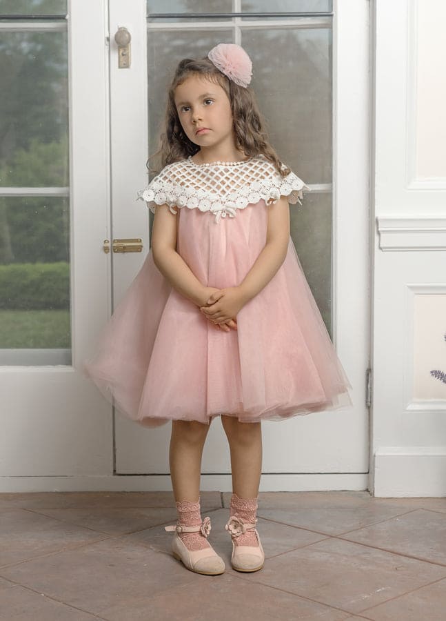 Rosa Pink Tulle Flower Dress | Pink