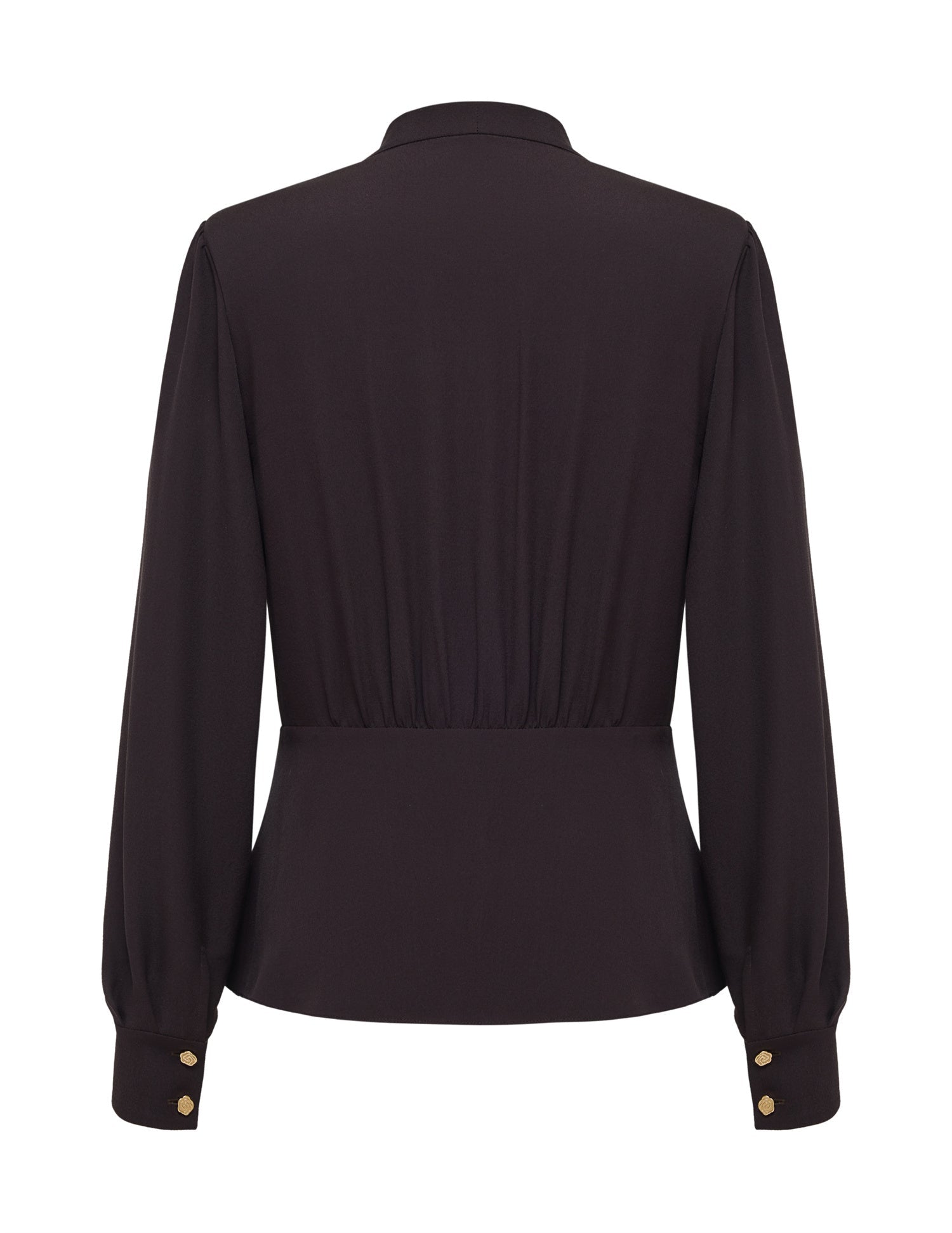 Silk Waist-Cinched Shirt | Purple