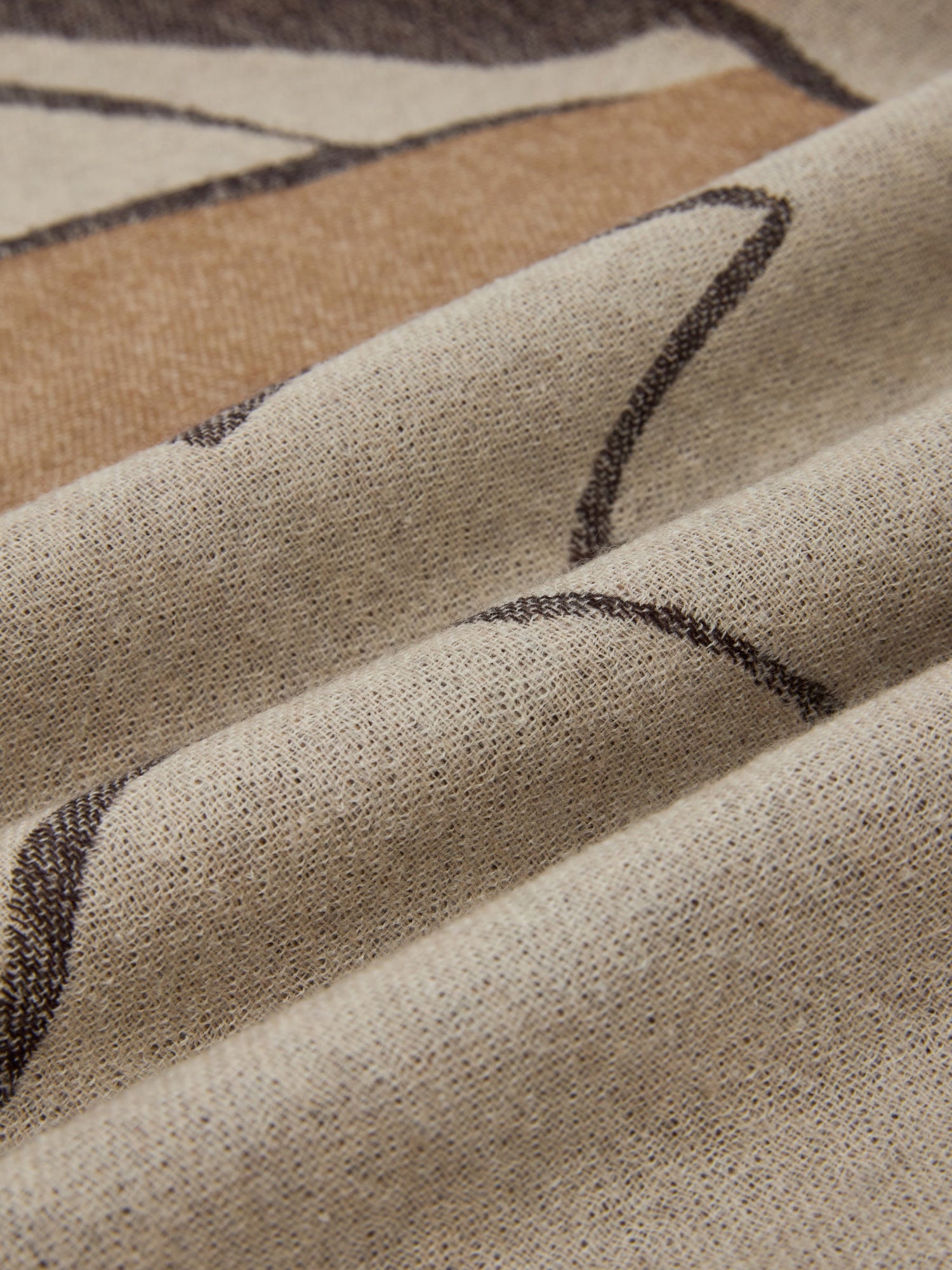 Printed Cashmere Scarf | Beige/Taupe
