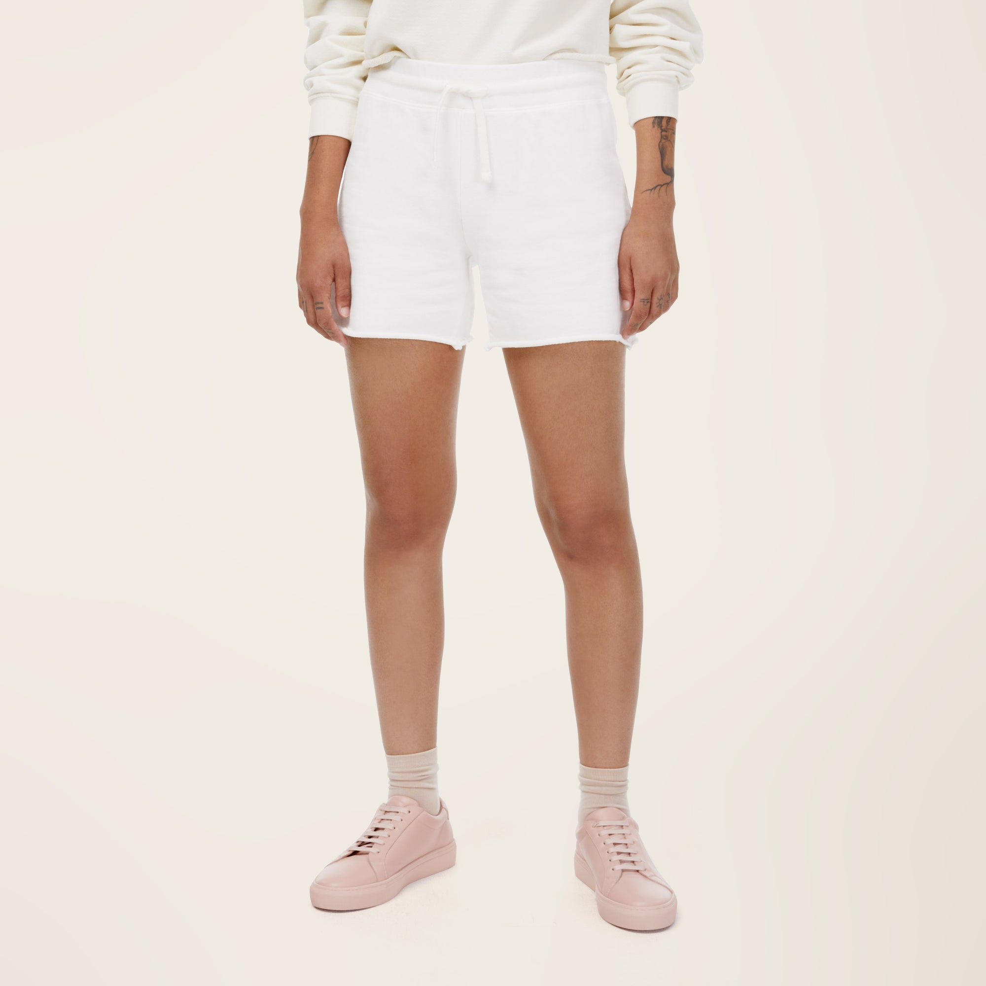 Unisex | Terry Cotton Blend Sweatshorts | Off White