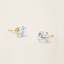 Womens | 18K Solid Yellow Gold | Dalton Solitaire Studs | 1 CTW Diamonds