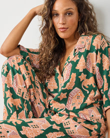 Gingerbread Party - Eco Satin Wildest Dreams Set - Hunter Green - Printfresh