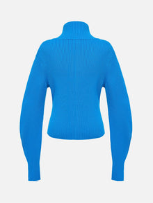 Gemstone Wool-Cashmere Oversized Lapel Cardigan | Blue