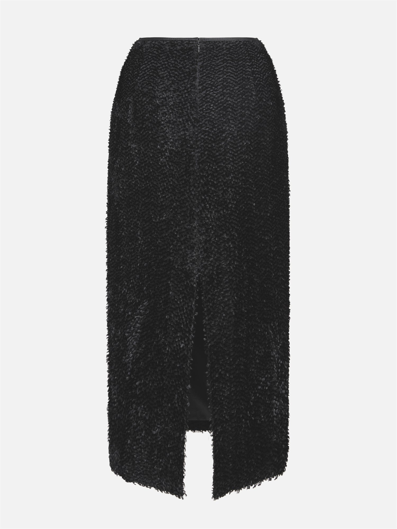 Straight Silk Skirt | Black