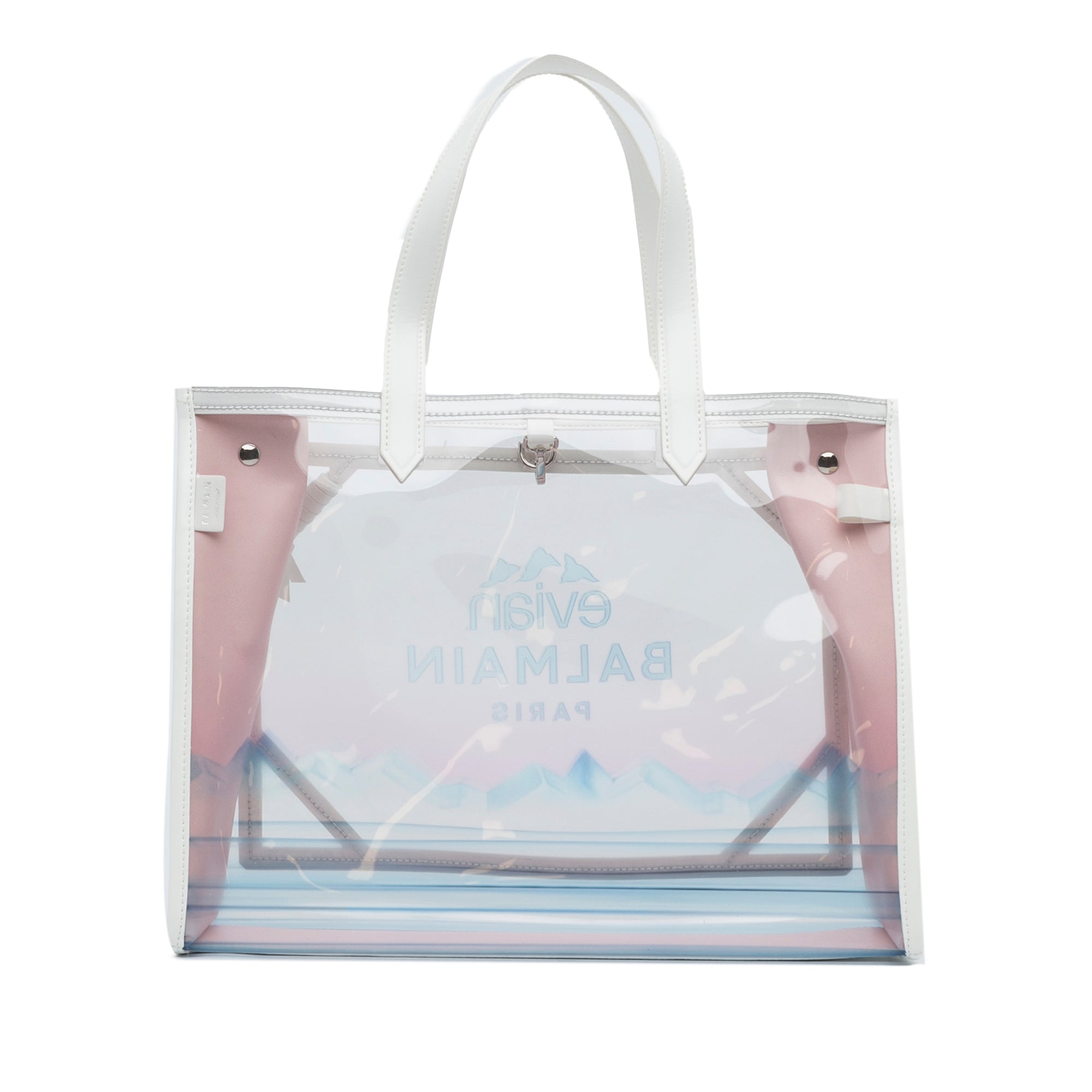 Balmain | Pre-Owned x Evian PVC B-Army Tote | White