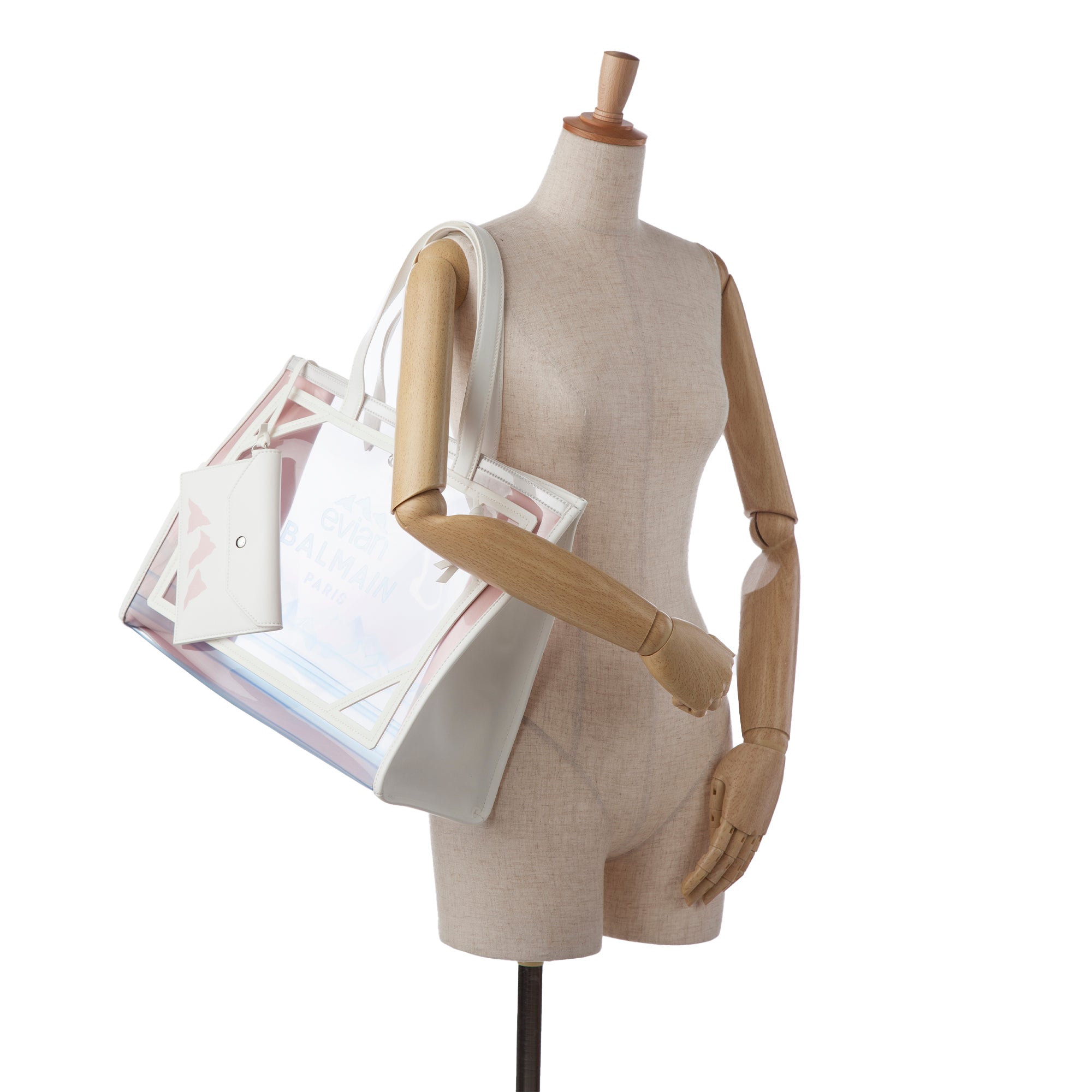 Balmain | Pre-Owned x Evian PVC B-Army Tote | White