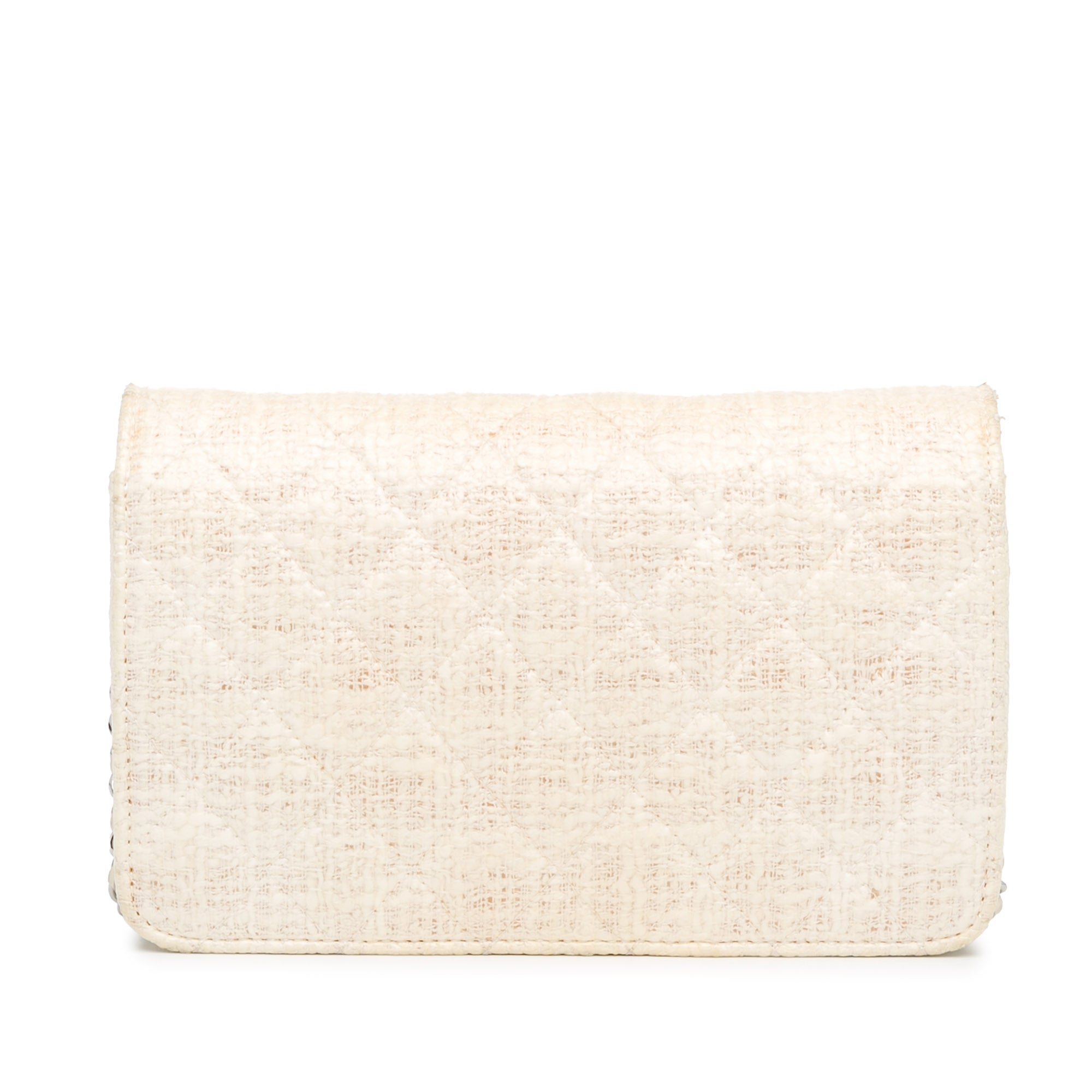 Chanel | Pre-Owned CC Coated Tweed Wallet On Chain - I | Brown/Beige