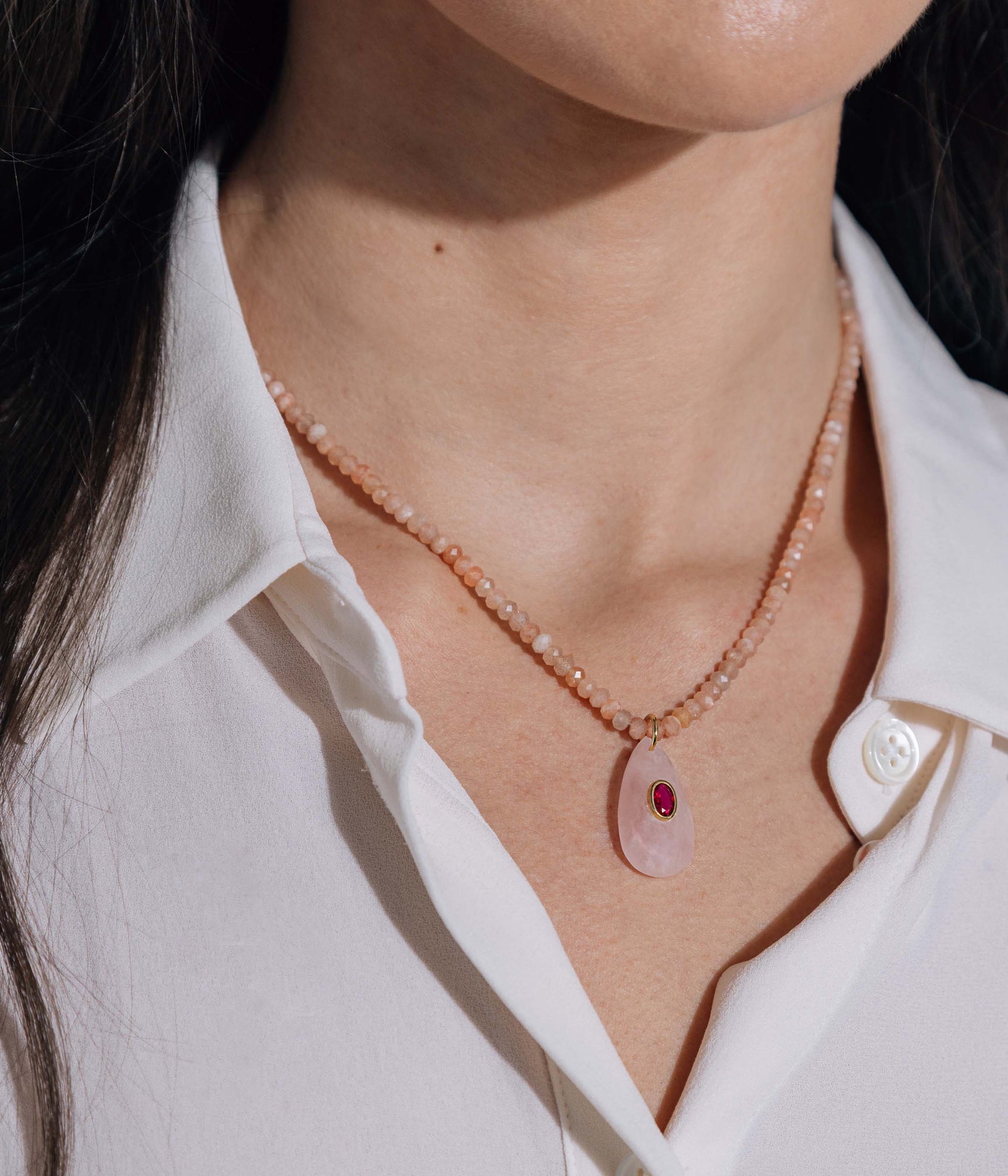 Adoria Necklace in Pink - Loren Hope