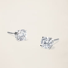 Womens | 18K Solid White Gold | Dalton Solitaire Studs | 1.5 CTW Diamonds