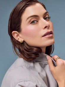 Haven Huggie Earrings | 14K Gold on Brass