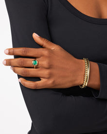 Clara Statement Ring | 14K Gold on Brass | Green Onyx