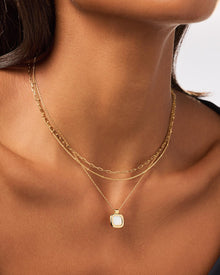 Clara Pendant | 14K Gold on Brass | Mother of Pearl