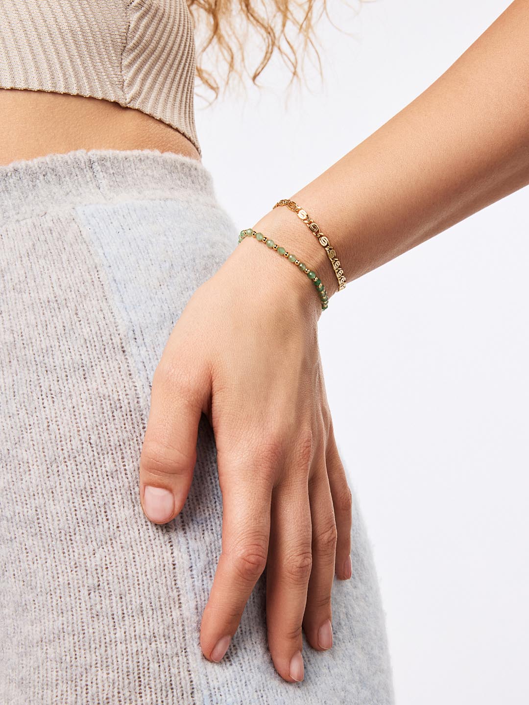 Chain Navy Bracelet | 14K Gold on Brass