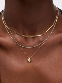 Liora Mini Flower Pendant Necklace | 14K Gold on Brass/Rhodium on Brass