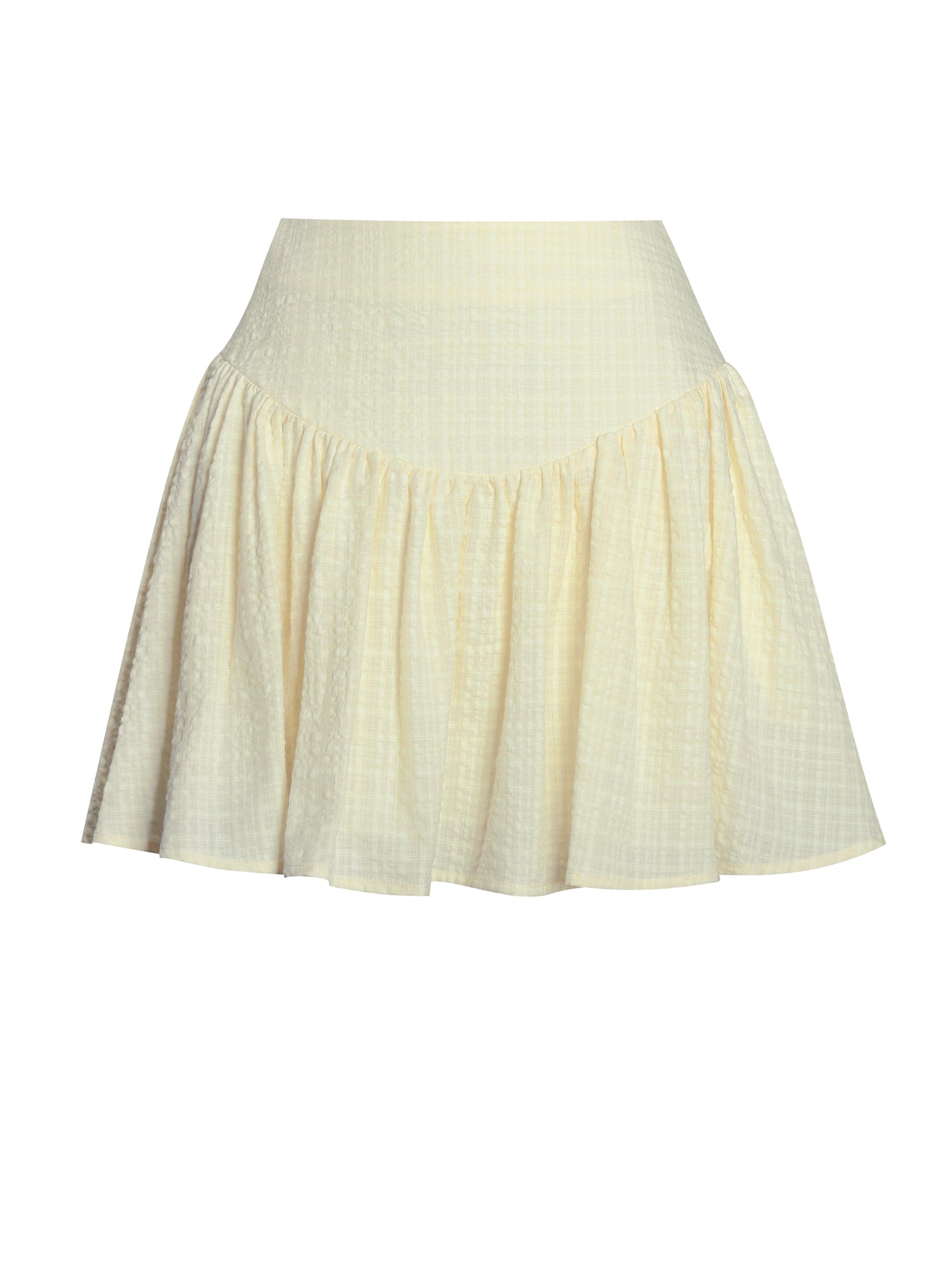 Odelie Drop Waist  Seersucker Full Skirt | Yellow