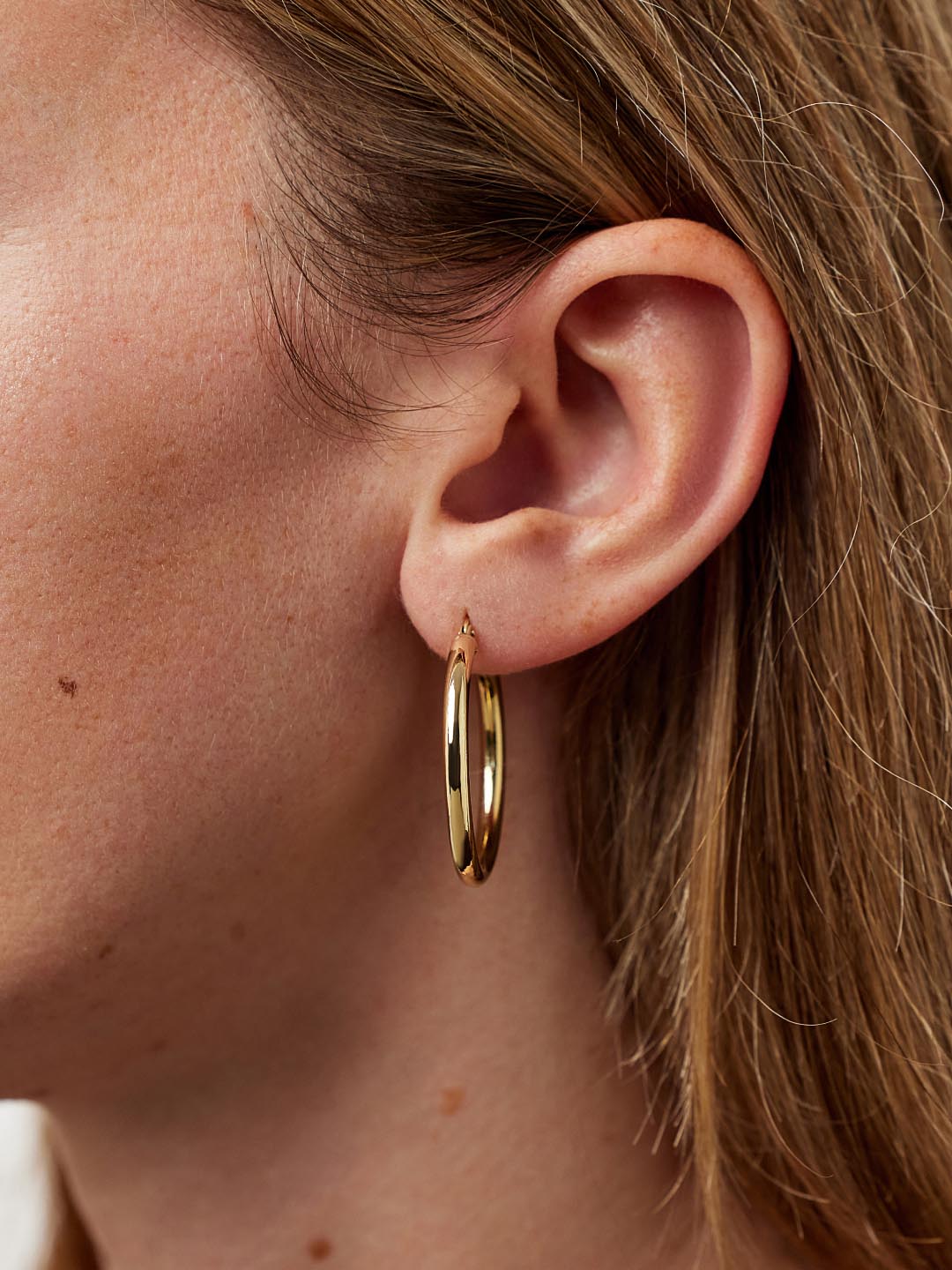 Classic Large Chunky Hoop Earrings | 10K Solid Gold