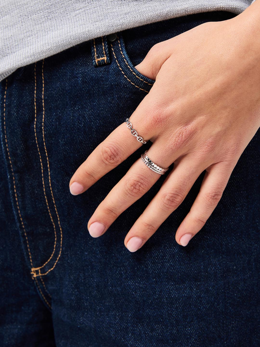Adrianna Ring Set | Rhodium on Brass