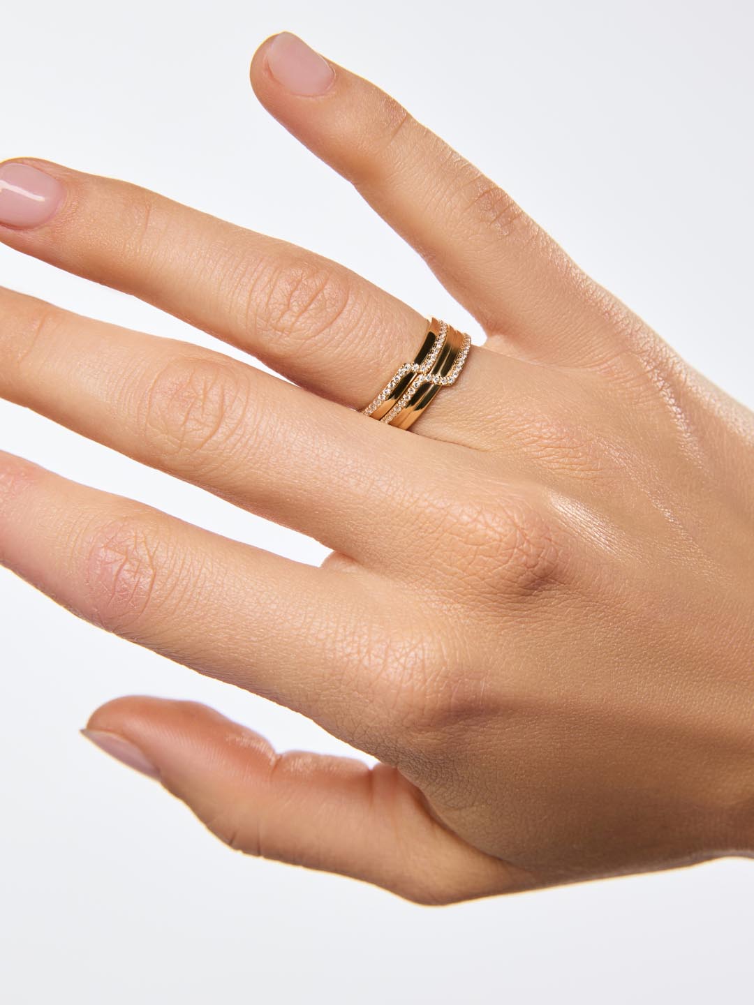 Triple Diamond Elevate Ring | 10K Solid Gold | 0.11 CTW Diamonds