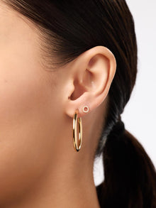 Diamond Circle Studs | 10K Solid Gold | 0.07 CTW Diamonds