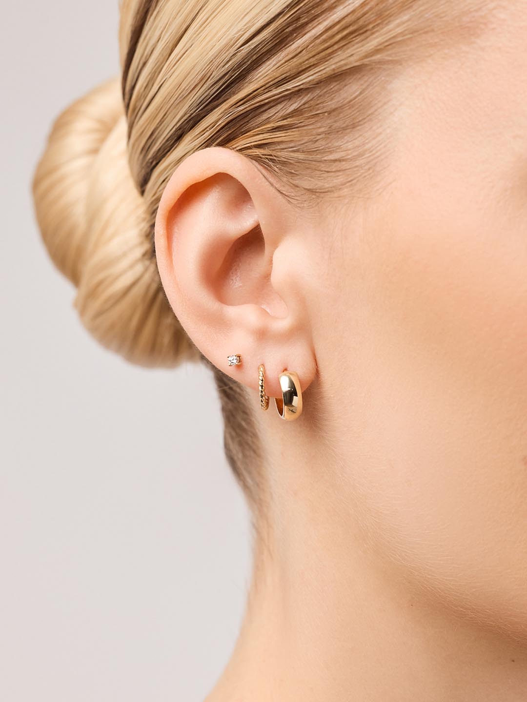 Gold Slim Twist Hoops | 10K Solid Gold