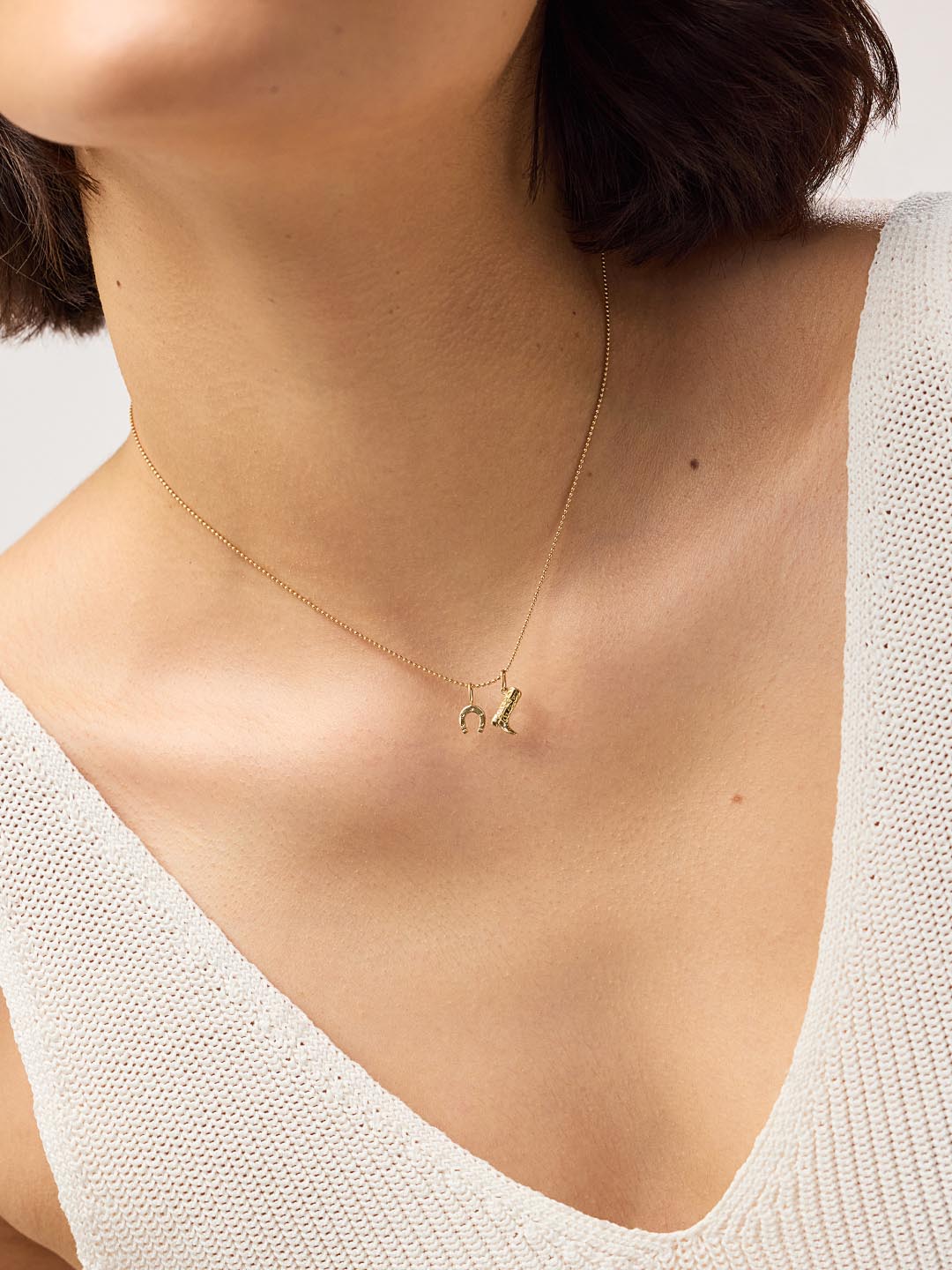 Cowboy Boot Charm Pendant | 10K Solid Gold