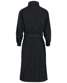 Ferragamo | Mens | Asymmetrical Zip-Detail Belted Trench Coat | Black