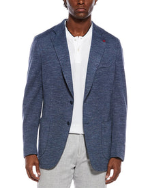 ISAIA | Mens | Wool, Silk, & Linen-Blend Blazer | Blue