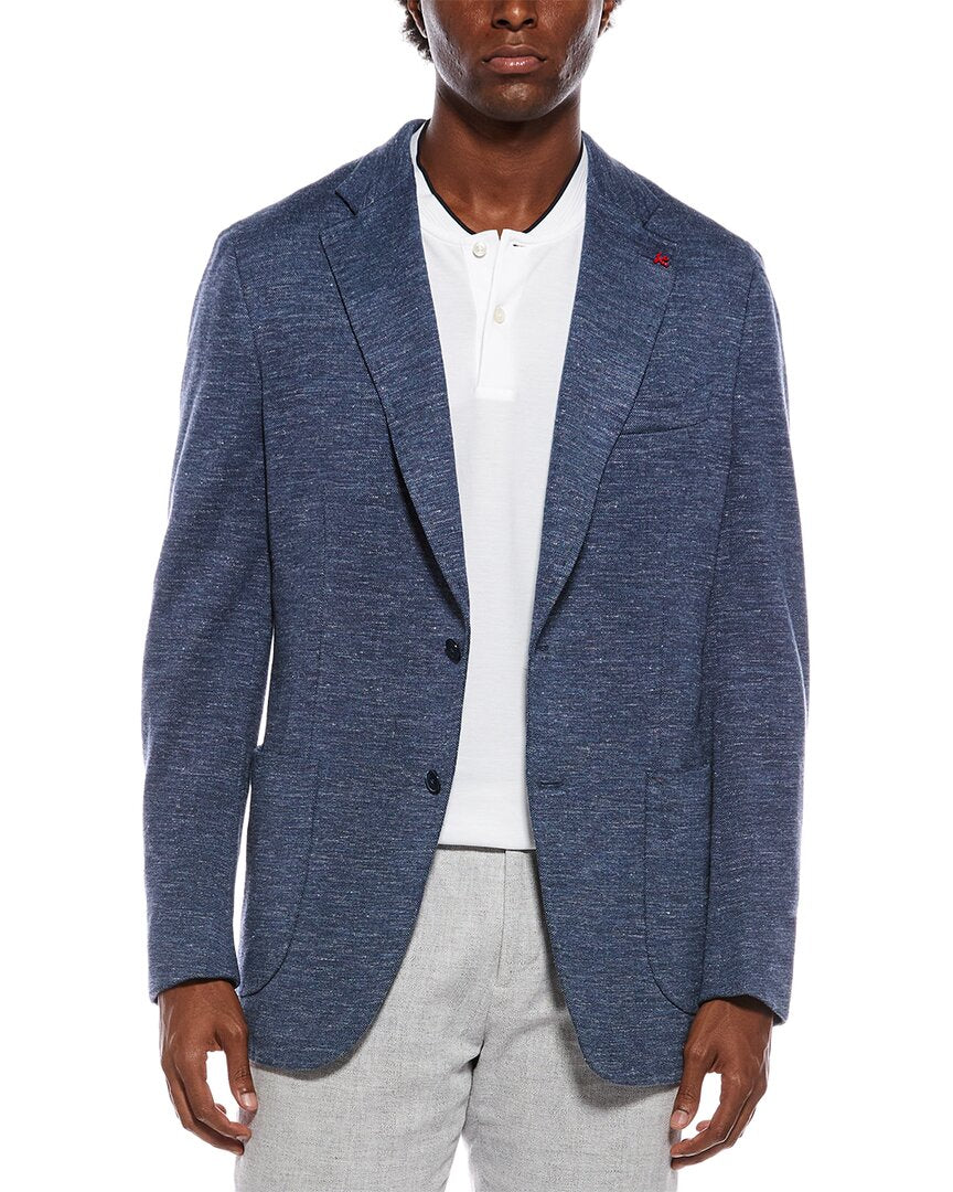 ISAIA | Mens | Wool, Silk, & Linen-Blend Blazer | Blue