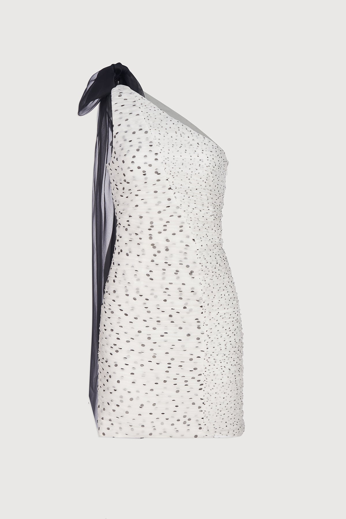 Halston | Analise Dress In Micro Dot | Chalk Black