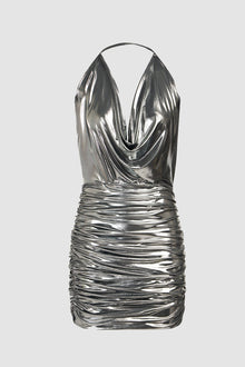 Halston | Frances Dress In Foil Jersey | Luster