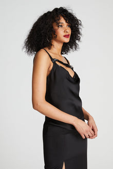 Halston | Nomi Gown In Satin & Sequin | Black