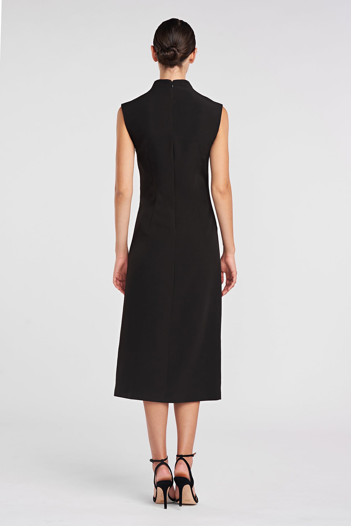 Halston | Jacklyn Dress In Crepe & Satin | Black