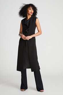 Halston | Jacklyn Dress In Crepe & Satin | Black