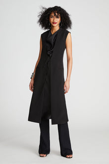 Halston | Jacklyn Dress In Crepe & Satin | Black