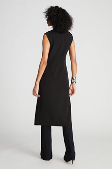 Halston | Jacklyn Dress In Crepe & Satin | Black