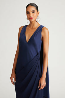 Halston | Cyra Gown In Crepe Back Satin | Navy