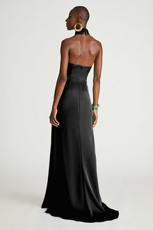 Halston | Gemi Gown In Satin | Black
