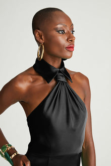 Halston | Gemi Gown In Satin | Black