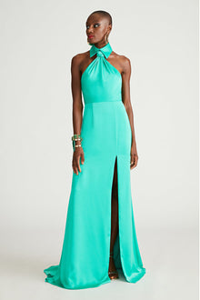 Halston | Gemi Gown In Satin | Vivid Green