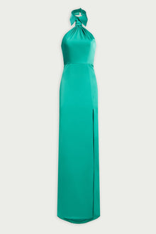 Halston | Gemi Gown In Satin | Vivid Green