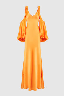 Halston | Binnie Gown In Satin | Tangerine