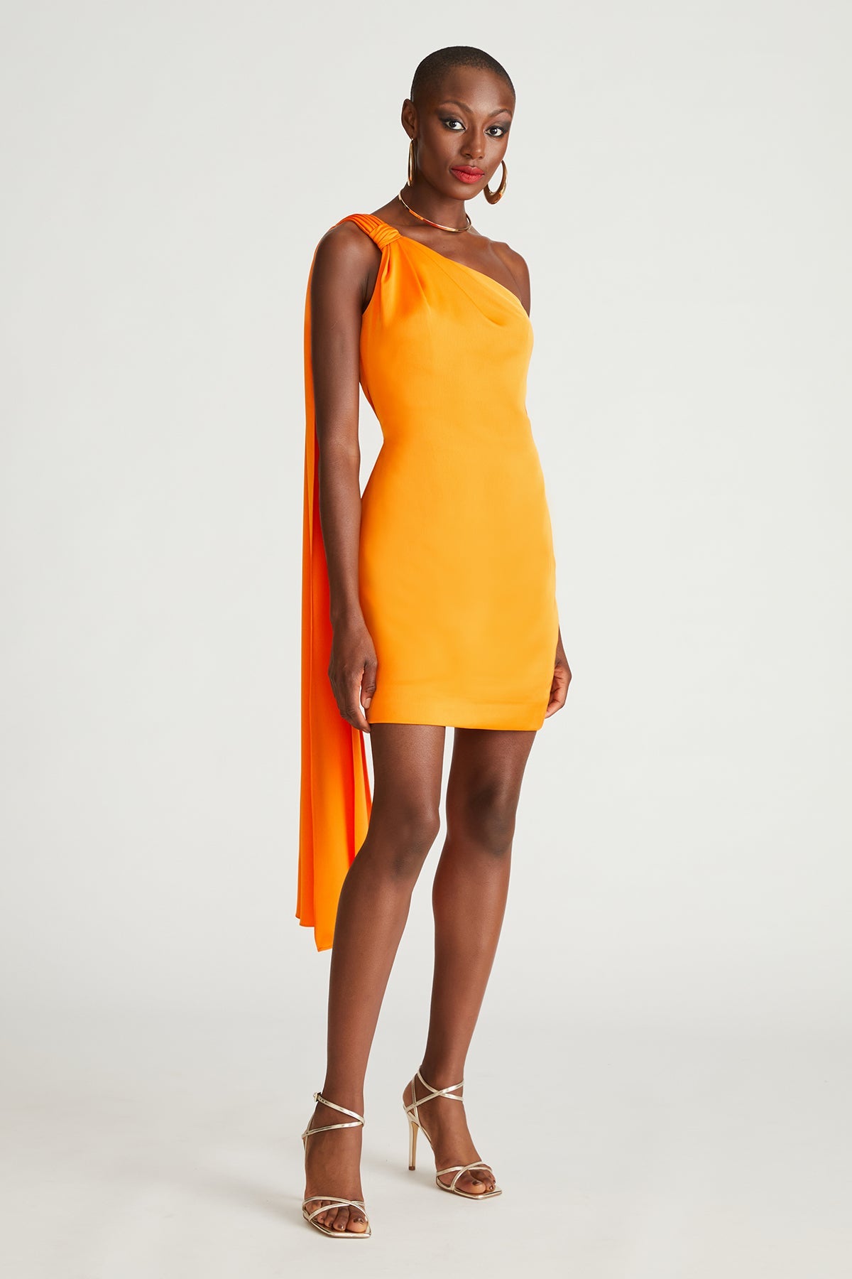Halston | Jax Dress In Satin | Tangerine