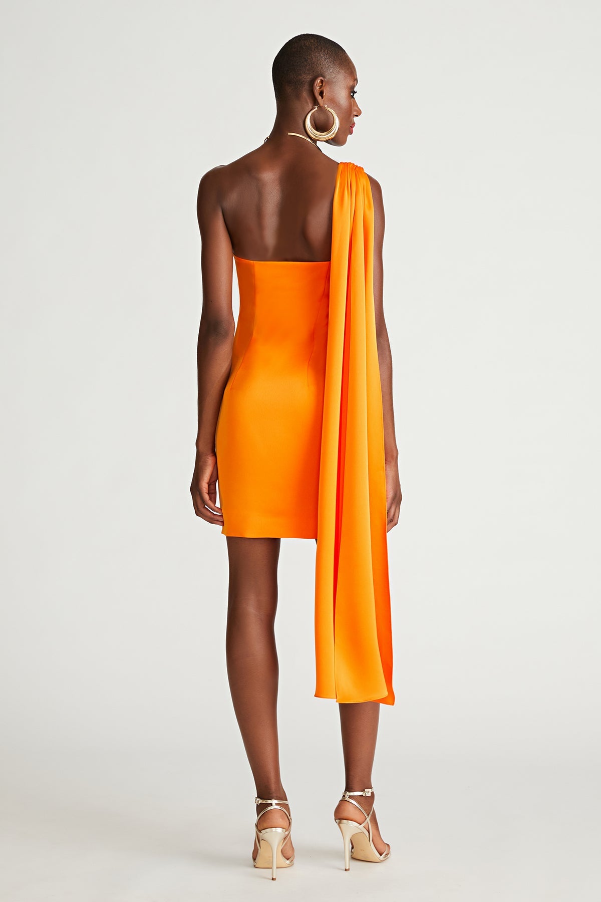 Halston | Jax Dress In Satin | Tangerine