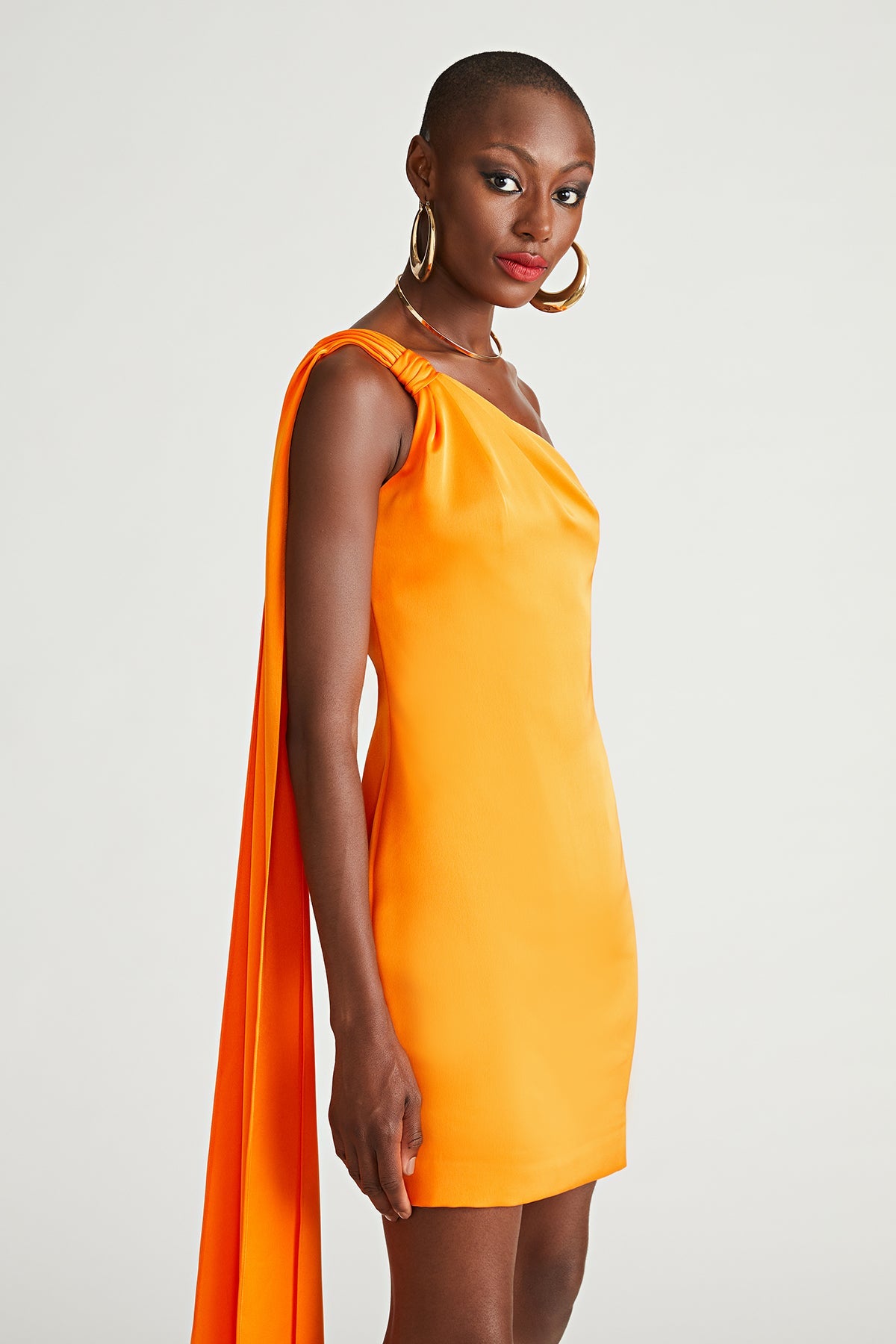 Halston | Jax Dress In Satin | Tangerine